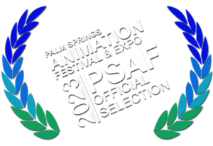 PSAF 2023 OFFICIAL SELECTION LAURELS White-Shadow Text Blue Green Leaves
